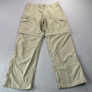Merrell Pants Mens 34x30 Beige Convertable Cargo Nylon Hiking Outdoor Shorts